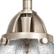 Nouveau 2 Small Bell LED 13 inch Brushed Satin Nickel Bath Vanity Light Wall Light in Seedy Glass