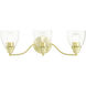 Montgomery 3 Light 23 inch Satin Brass Vanity Sconce Wall Light