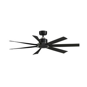 Lenzi 60 inch Black and Brushed Nickel with Black Blades Fan-Uni