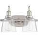 Fort Worth 2 Light 18 inch Satin Nickel Vanity Light Wall Light