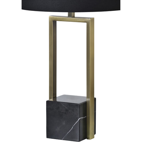 Arla 27.75 inch 100 watt Antique Brass and Black Table Lamp Portable Light