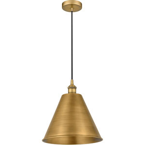 Edison Cone 1 Light 12 inch Brushed Brass Mini Pendant Ceiling Light