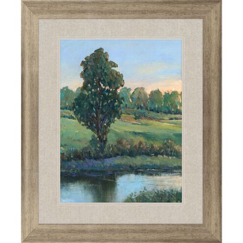 Waterside Collection Sloped Profile Champagne Gold With Dark Wash Framed Art
