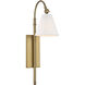 Rutland 11.5 inch 60 watt Warm Brass Adjustable Wall Sconce Wall Light, Essentials
