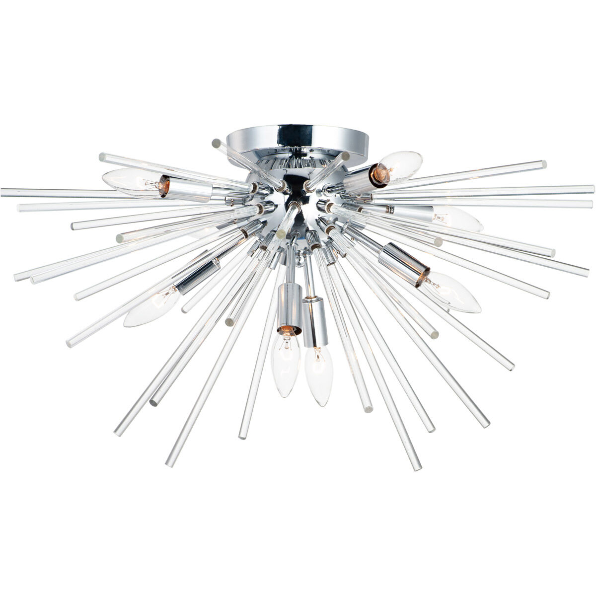 Polaris 8 Light 25 inch Polished Chrome Flush Mount Ceiling Light