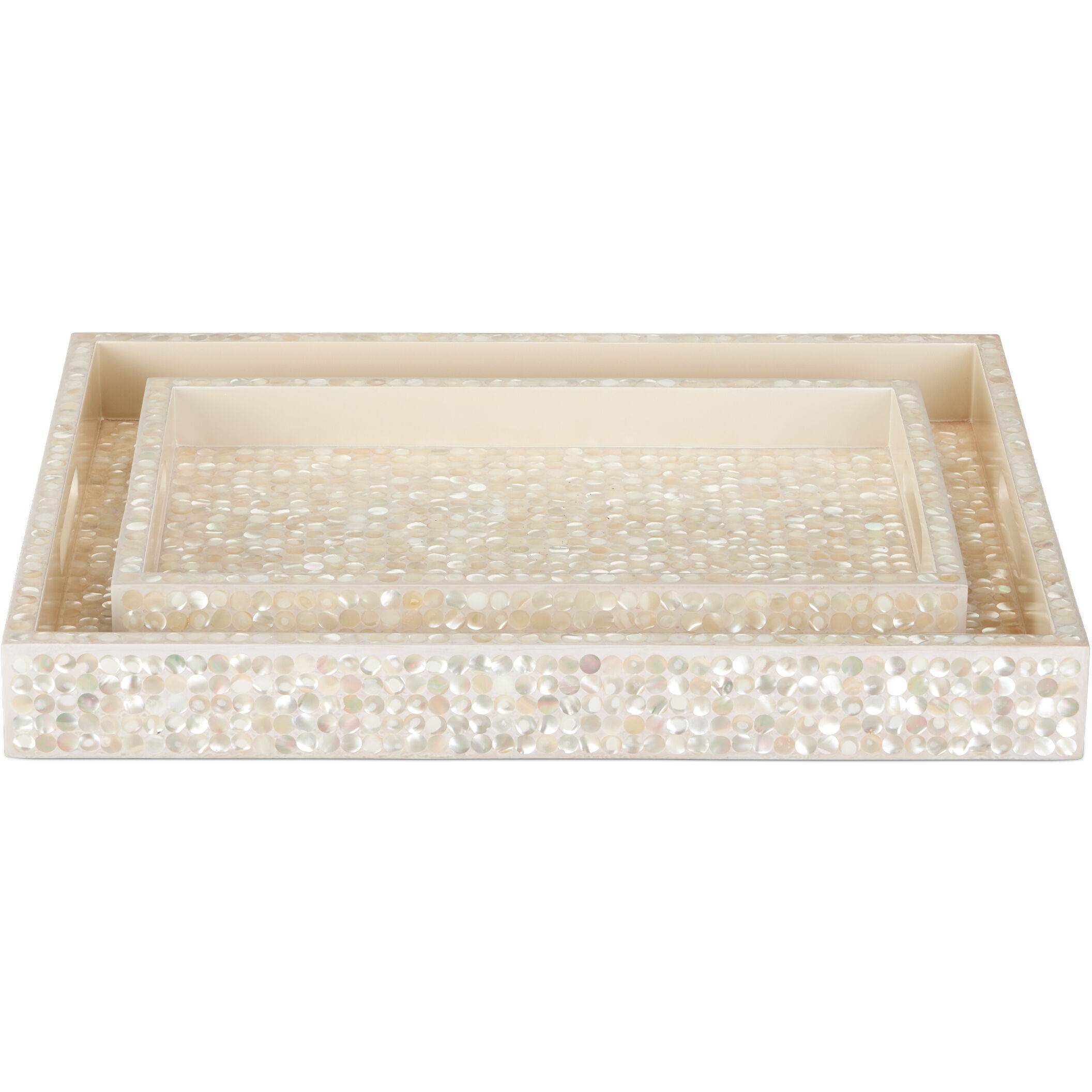 Gerri Dot Natural Trays, Set of 2