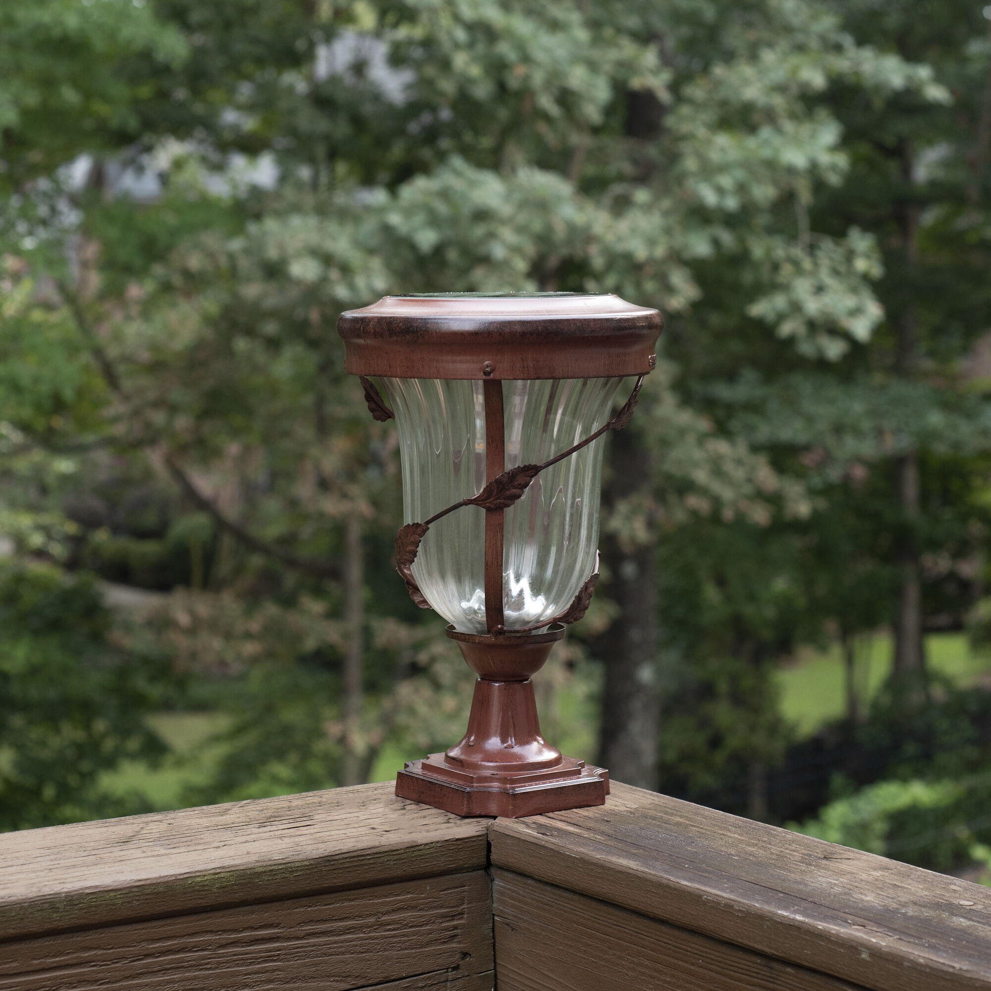 Flora LED 13 inch Antique Bronze Outdoor Post Light, Solar