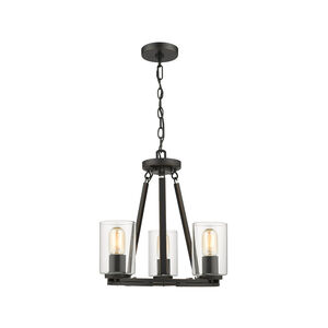Monroe 3 Light 16 inch Matte Black with Gold Highlights Chandelier Ceiling Light, Convertible