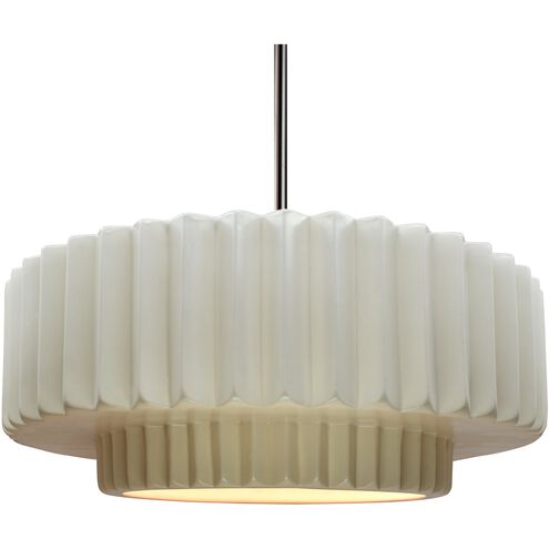 Radiance 1 Light 16.25 inch Matte White and Brushed Nickel Pendant Ceiling Light
