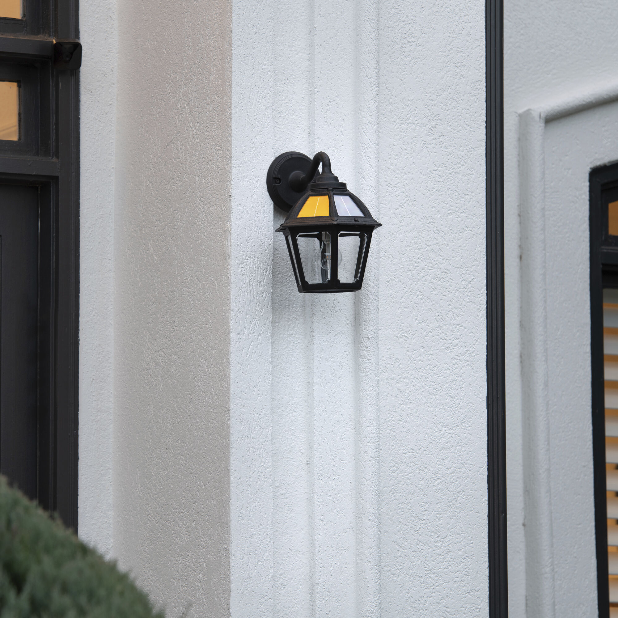 Polaris LED 12 inch Black Outdoor Wall Sconce, Solar