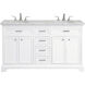 Americana 60 X 35 inch White with Carrara White Marble Vanity Set