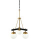 Allie 3 Light 18 inch Black/Satin Brass Chandelier Ceiling Light