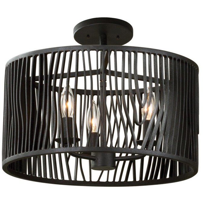 Morre 3 Light 16 inch Black Iron Convertible Pendant Ceiling Light
