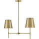 Blake 2 Light 36 inch Lacquered Brass Chandelier Ceiling Light