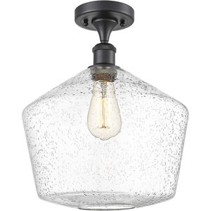 Ballston Cindyrella LED 12 inch Matte Black Semi-Flush Mount Ceiling Light in Seedy Glass