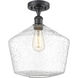 Ballston Cindyrella LED 12 inch Matte Black Semi-Flush Mount Ceiling Light in Seedy Glass