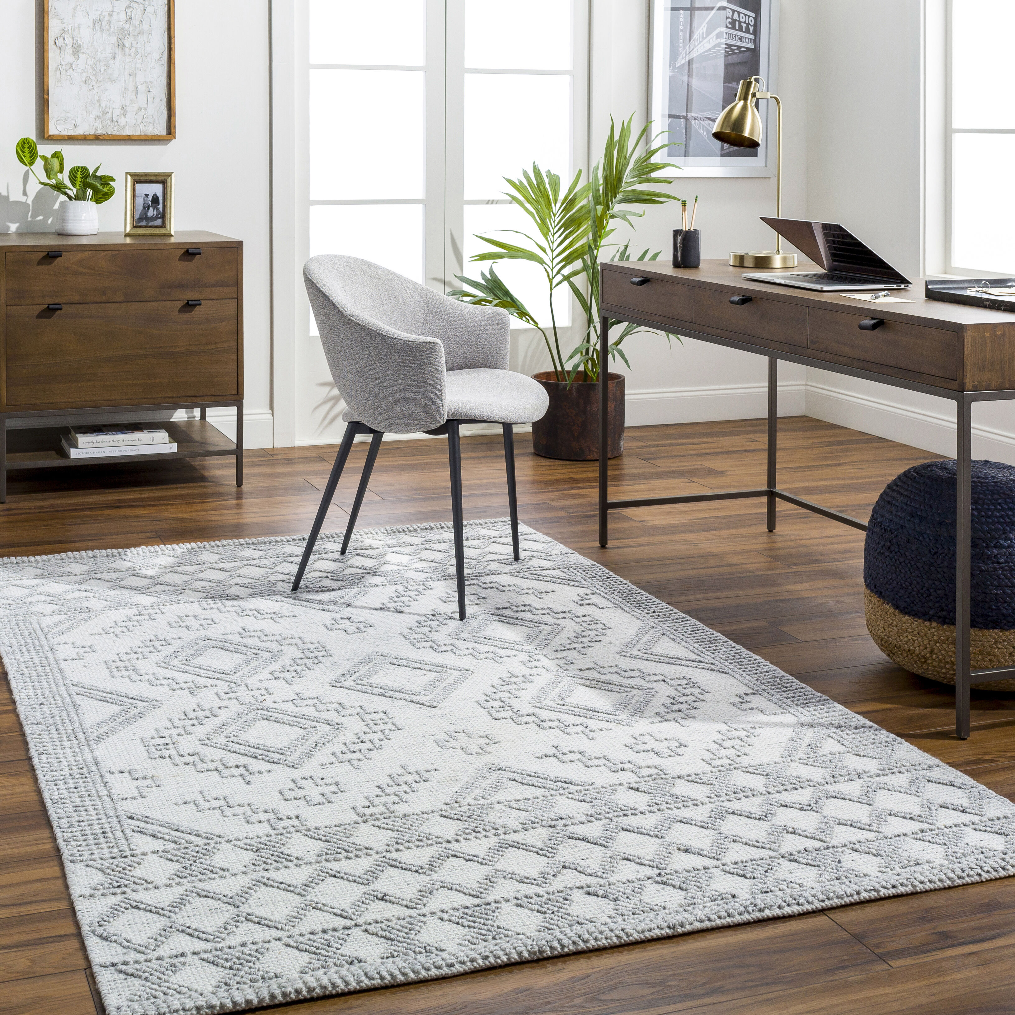 Napoli 108 X 72 inch White Rug, Rectangle