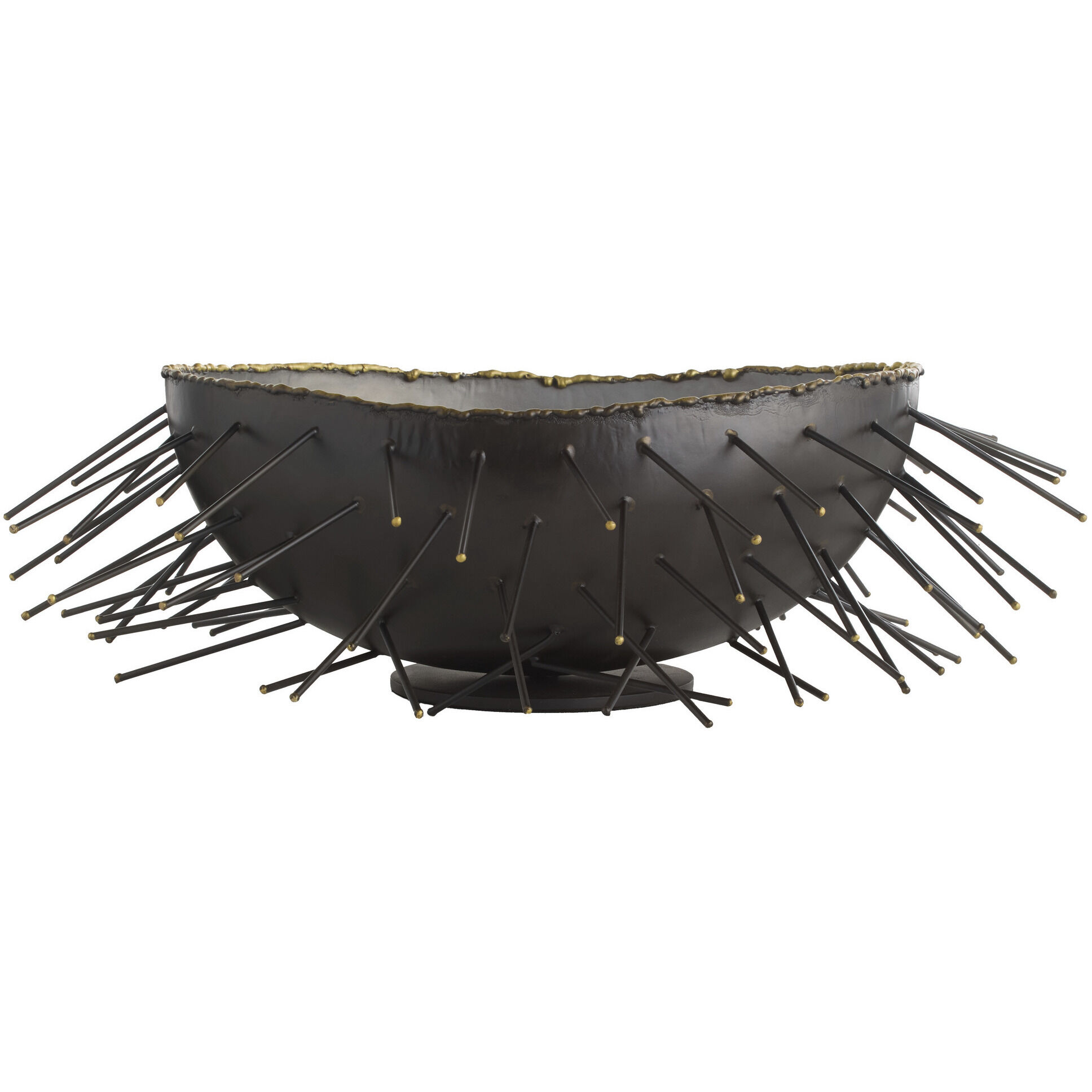 Maldives Natural Iron and Light Natural Iron with Antique Brass Centerpiece