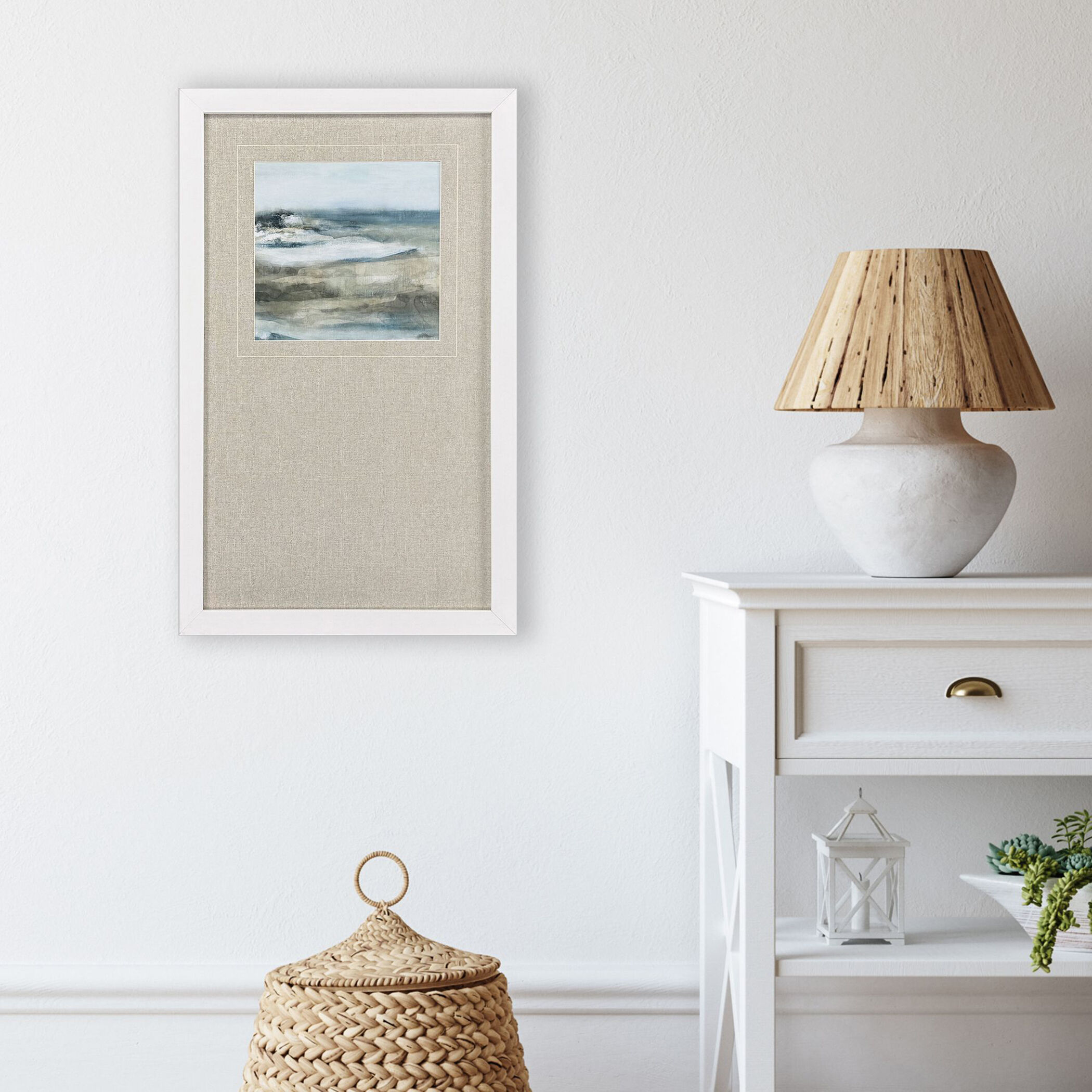 Moody Seas Blue and Multi and Teal and Neutral Framed Art, Propac