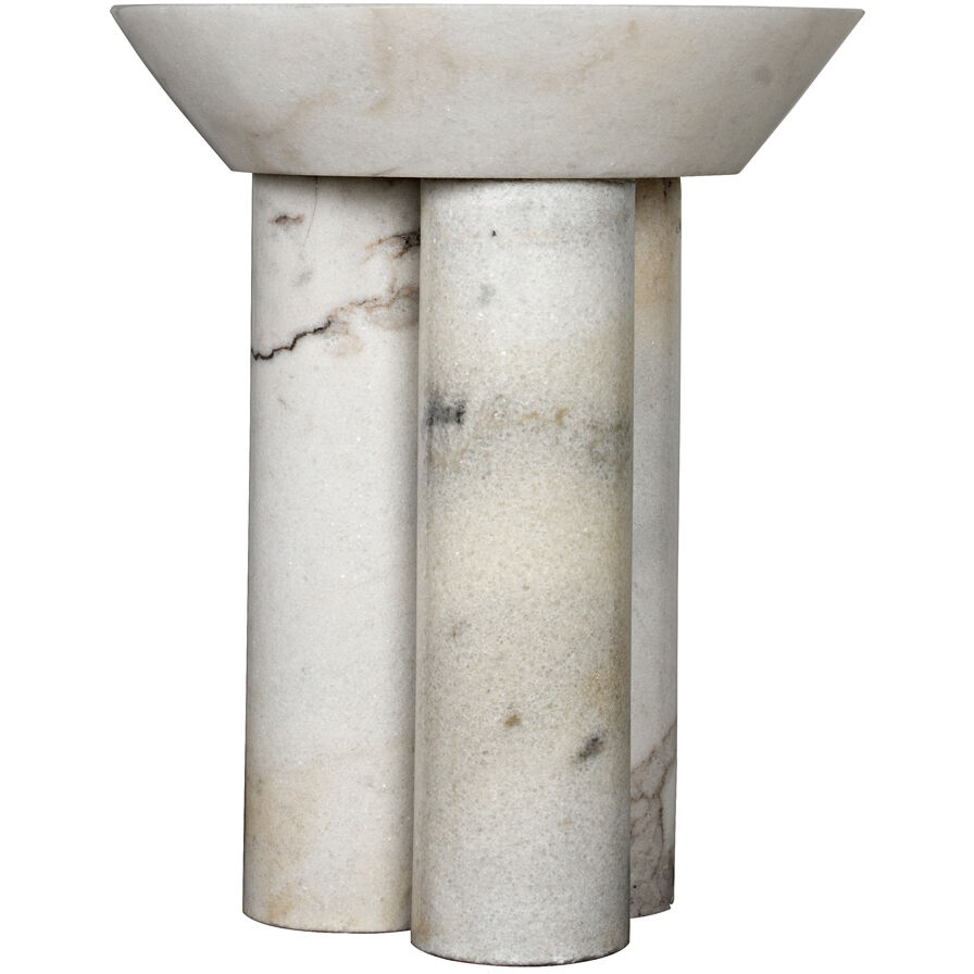 Nox 22 X 18 inch White Marble Side Table