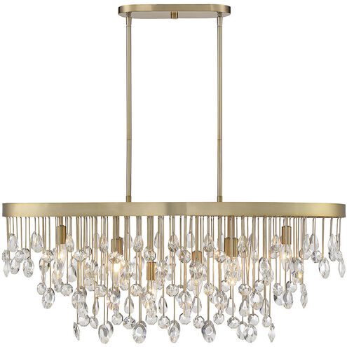 Livorno 8 Light 36 inch Noble Brass Linear Chandelier Ceiling Light, Oval