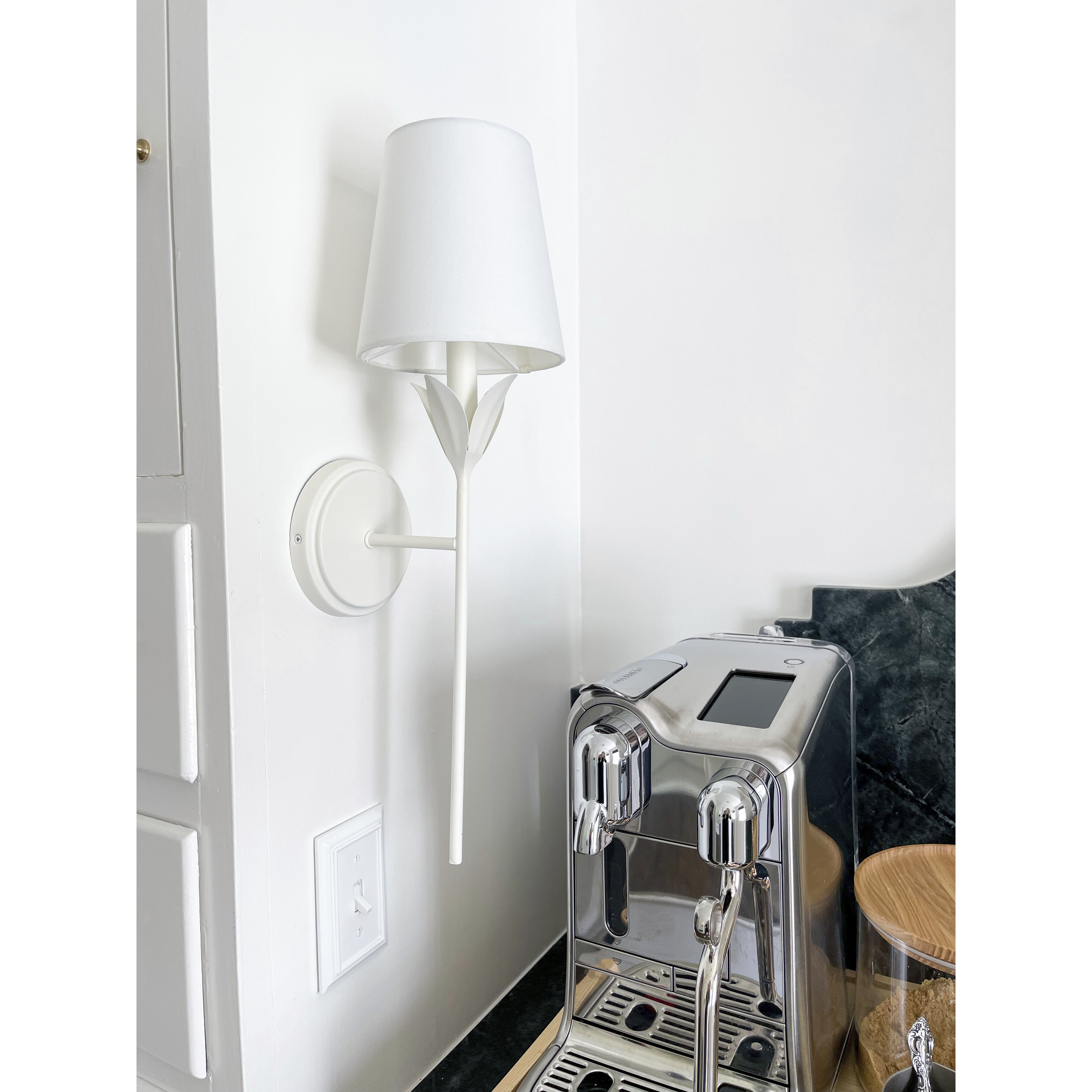 Broche Sconce Wall Light in Matte White