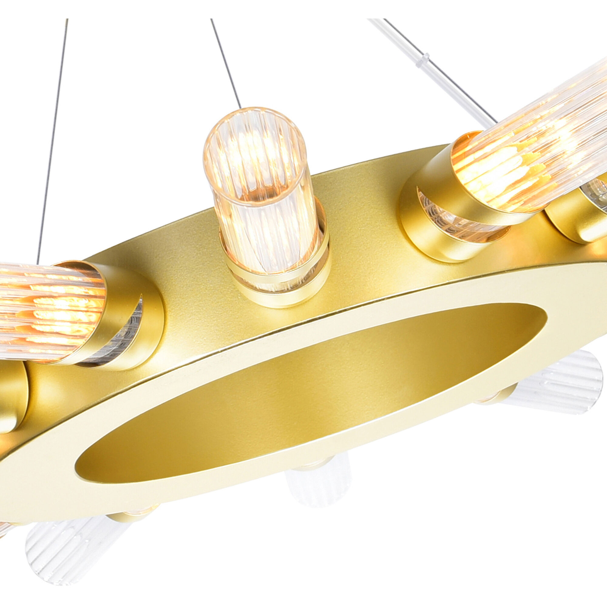 Collar LED 28 inch Satin Gold Chandelier Ceiling Light