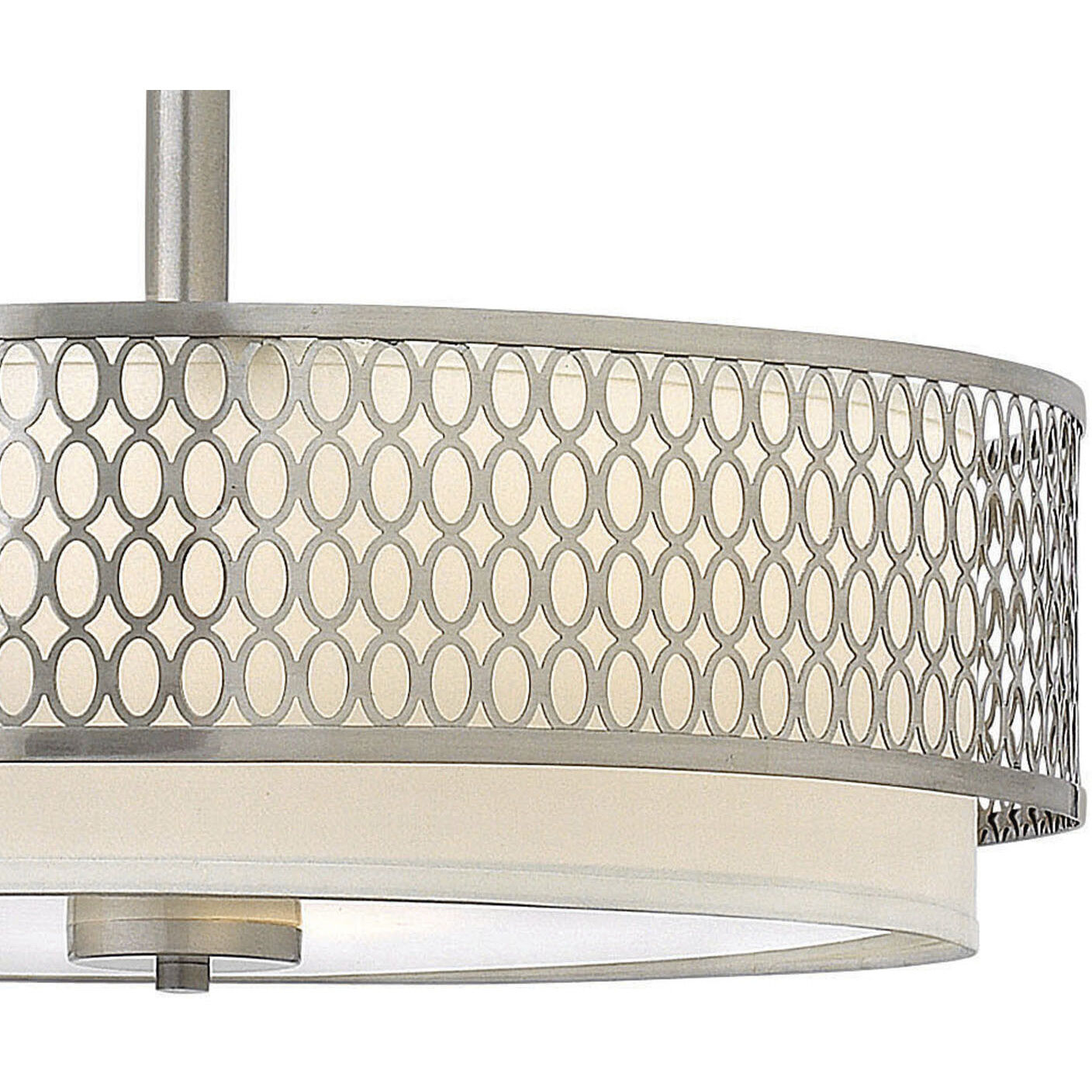 Jules LED 26 inch Brushed Nickel Chandelier Ceiling Light, Semi-Flush Mount