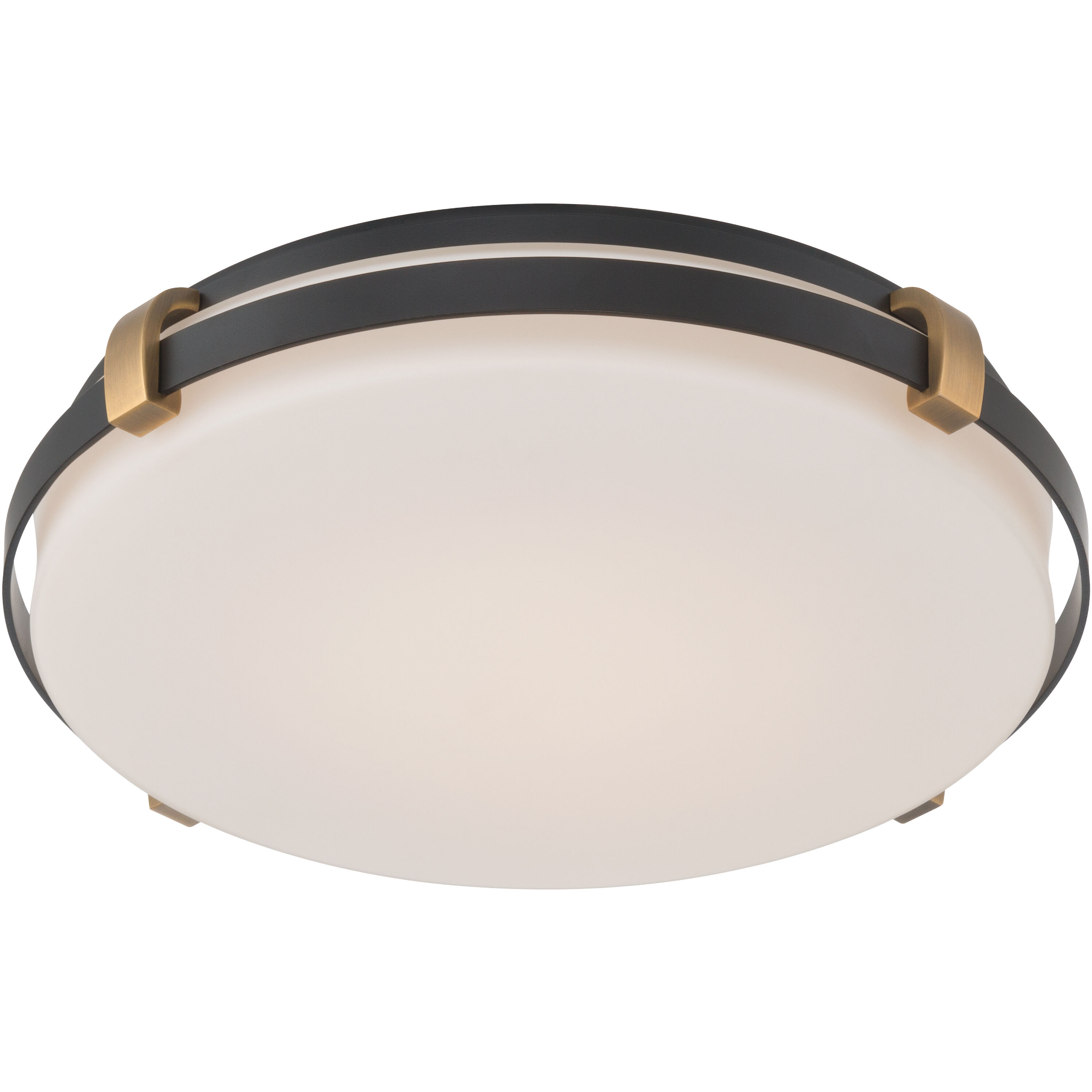 Arclume LED 14.75 inch Dark Matte Black and Legacy Brass Flush Mount Ceiling Light