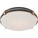 Arclume LED 14.75 inch Dark Matte Black and Legacy Brass Flush Mount Ceiling Light