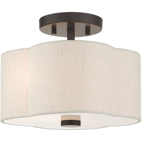 Solstice 2 Light 11 inch English Bronze Semi Flush Ceiling Light
