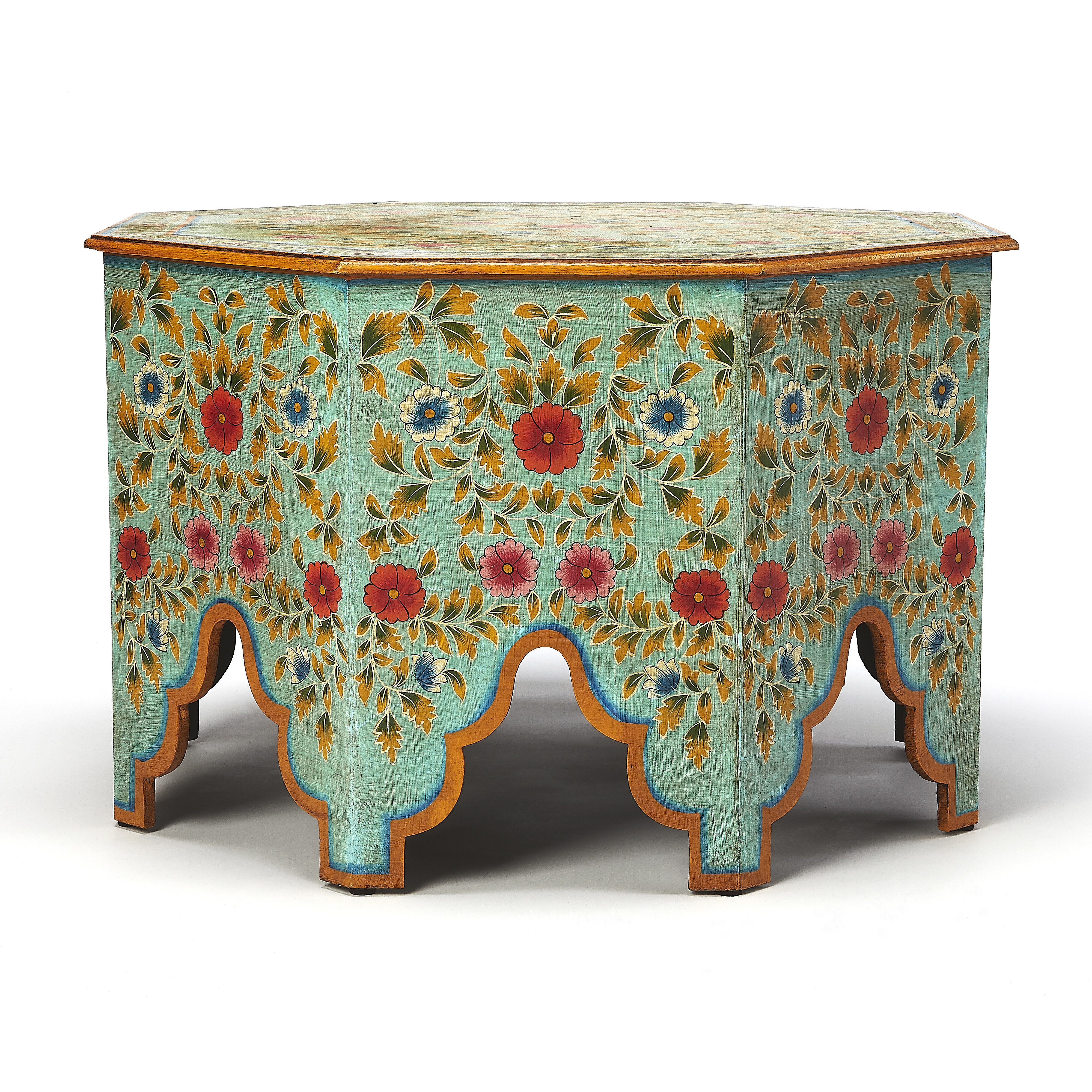 Priya Hand Painted 29 X 29 inch Artifacts Cocktail Table