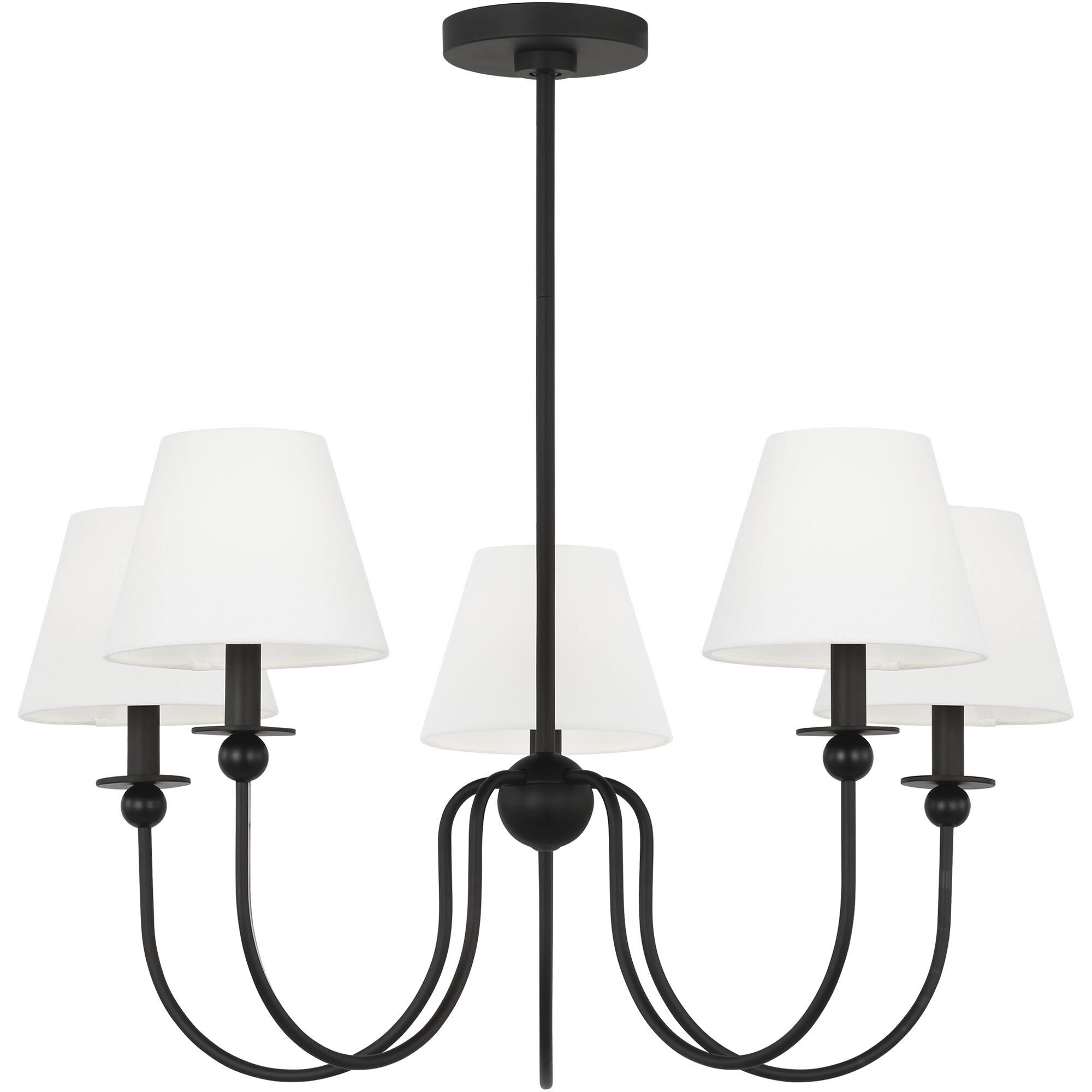 Drew & Jonathan Elsay 5 Light 29.75 inch Midnight Black Chandelier Ceiling Light, Medium