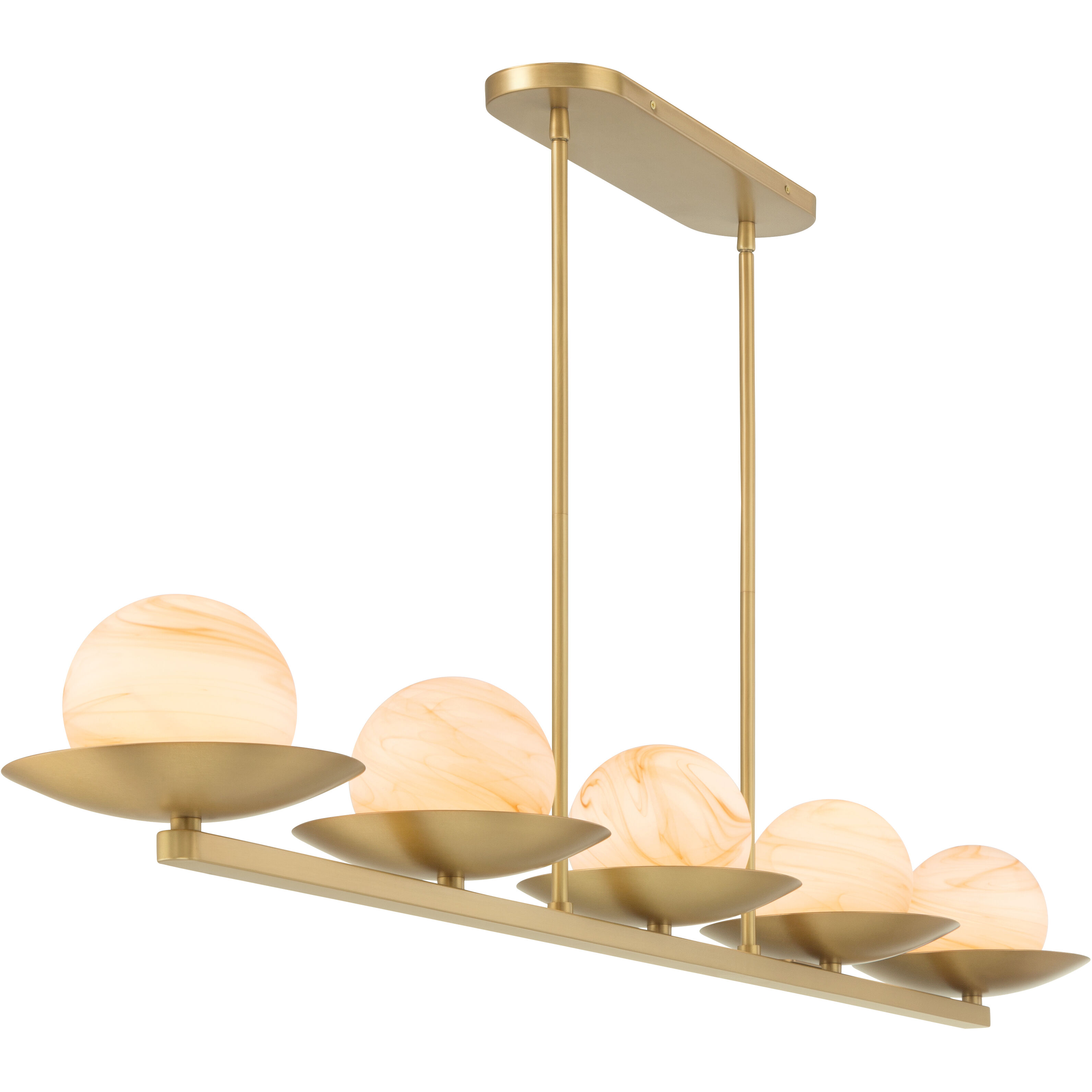 Olenne 5 Light 64 inch Legacy Brass Linear Chandelier Ceiling Light