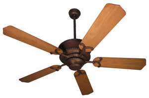 Riata 52 inch Aged Bronze Textured with Hand-Scraped Walnut Blades Ceiling Fan With Blades Included in Alabaster Glass, Premier Hand-Scraped Walnut