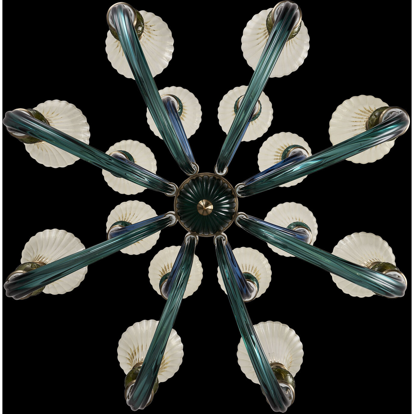 Tinta 16 Light 42 inch Winter Brass Pendant Ceiling Light