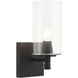 Candela Wall Sconce Wall Light in Matte Black and Clear