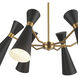Alora Mood Blake 6 Light 32 inch Matte Black Chandelier Ceiling Light in Matte Black and Aged Gold
