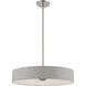 Elmhurst 4 Light 22 inch Brushed Nickel with Shiny White Accents Pendant Ceiling Light, Medium, Drum