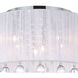 Water Drop 6 Light 14 inch Chrome Drum Shade Flush Mount Ceiling Light in White