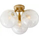 AERIN Cristol 3 Light 15.25 inch Hand-Rubbed Antique Brass Flush Mount Ceiling Light, Large
