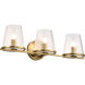 Valentine 24 inch Vintage Brass Vanity Wall Light