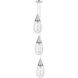 Malone 3 Light 8 inch Polished Nickel Multi Pendant Ceiling Light in Striped Clear Glass