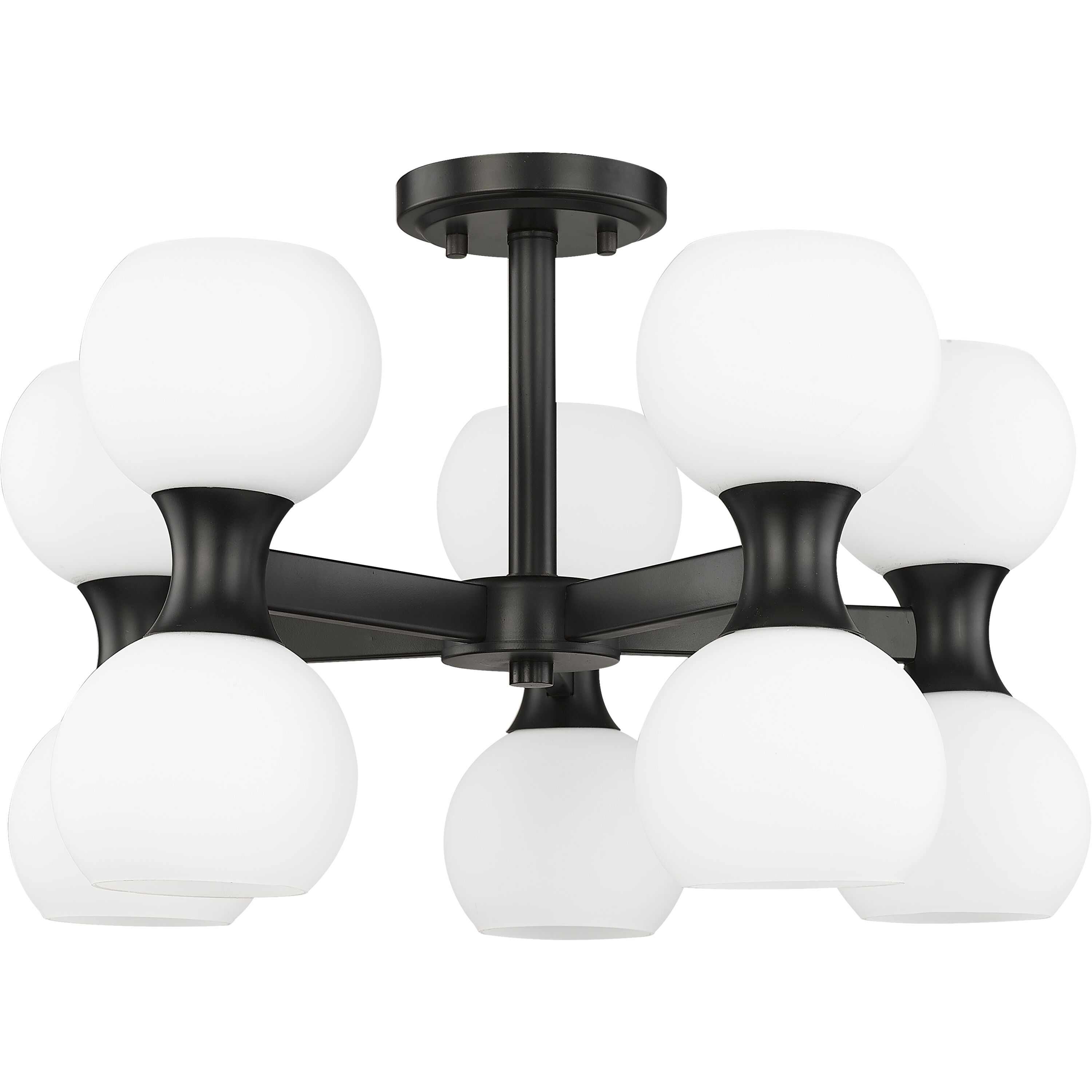 Artemis 10 Light 21 inch Matte Black Semi Flush Mount Ceiling Light