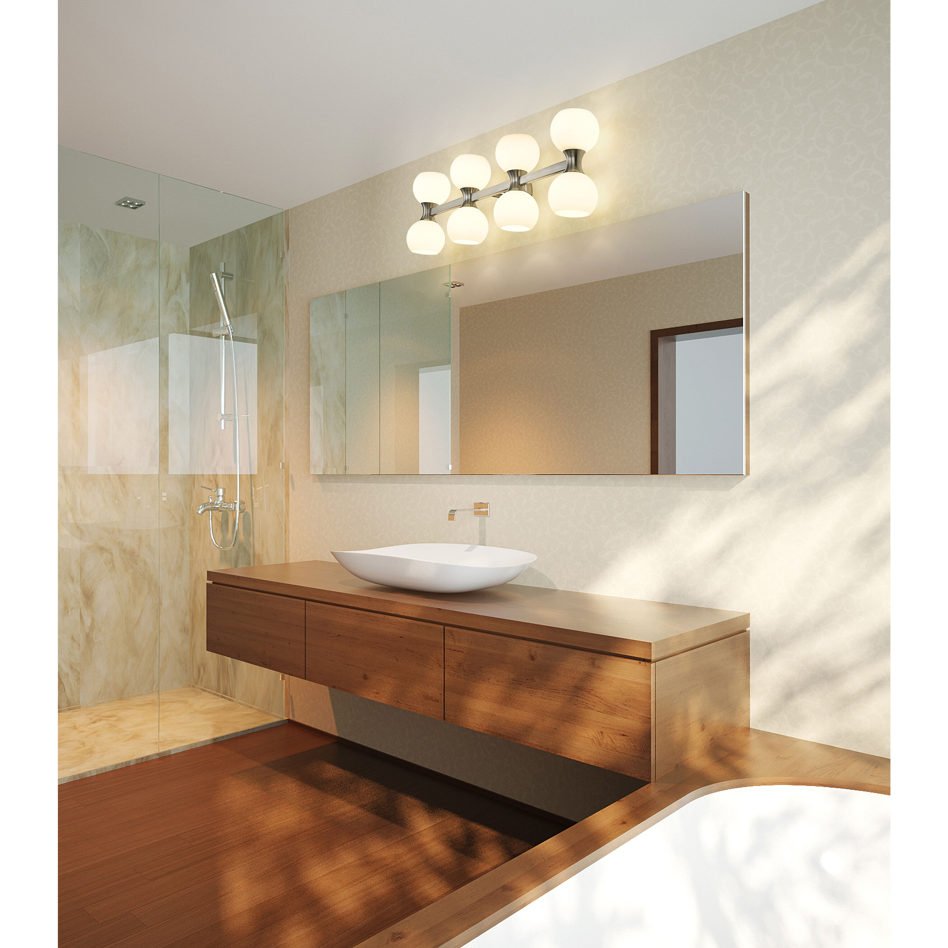 Artemis 8 Light 35 inch Brushed Nickel Vanity Wall Light