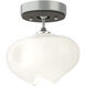 Ume 1 Light 6.3 inch Vintage Platinum and Natural Iron Semi-Flush Ceiling Light in Vintage Platinum/Natural Iron, Frosted