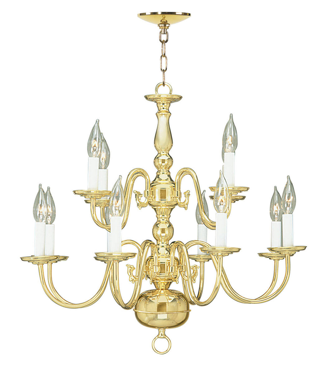 Williamsburgh 12 Light 26 inch Polished Brass Chandelier Ceiling Light