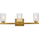Cassie 3 Light 24 inch Brass Bath Sconce Wall Light