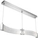Parallel LED 48 inch Classic Silver Linear Pendant Ceiling Light in 3000K LED, Clear Rimelight, Curved