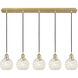Ballston White Mouchette 5 Light 37.5 inch Satin Gold Linear Pendant Ceiling Light